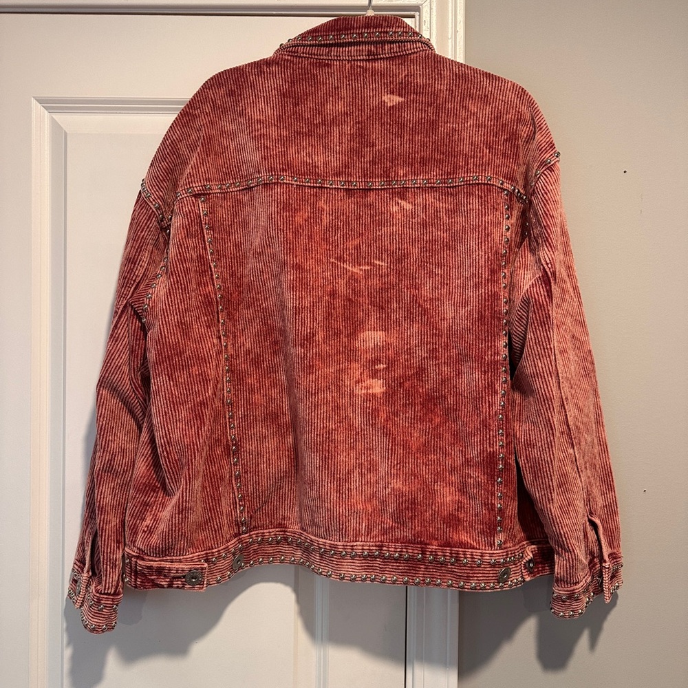 Pink/Red Washed Studded Jacket - Picture 3 of 3